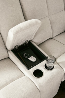 Orlen Reclining Loveseat with Console - Plourde Furniture Co (Caribou, ME)