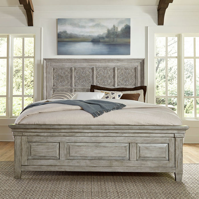 Heartland King Opt California Panel Bed, Dresser & Mirror - Plourde Furniture Co (Caribou, ME)