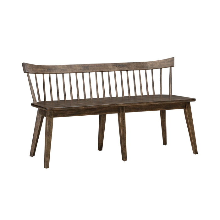 Midland Falls Spindle Back Bench in Rustic Brown - Plourde Furniture Co (Caribou, ME)