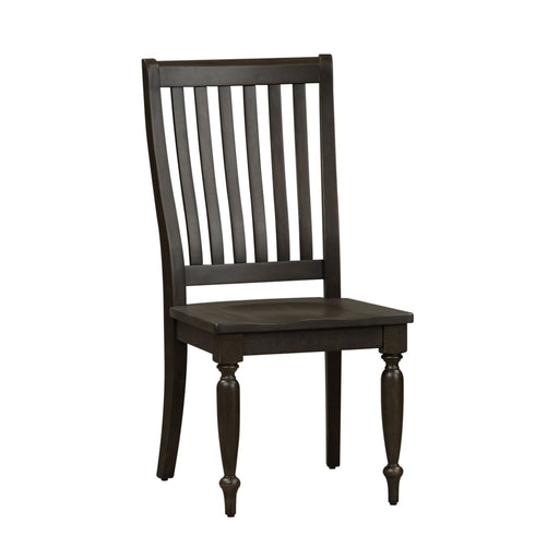 Harvest Home Slat Back Side Chair (RTA) in Chalkboard (Set of 2) - Plourde Furniture Co (Caribou, ME)