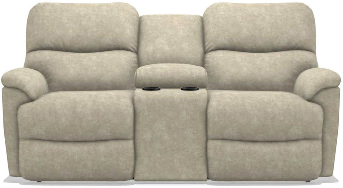 La-Z-Boy Trouper PowerRecline La-Z-Time Stucco Reclining Loveseat with Console