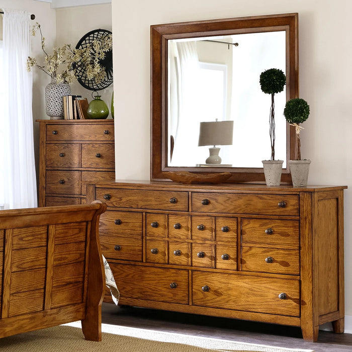 Grandpa's Cabin Mirror in Age Oak image