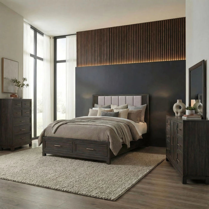 Modern Edge King Storage Bed, Dresser & Mirror, Chest image