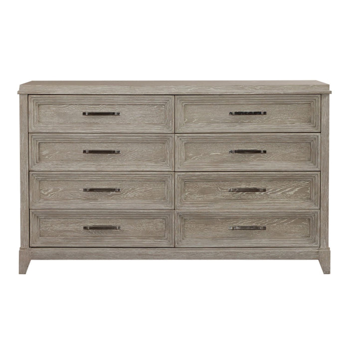 Belmar 8 Drawer Dresser in Washed Taupe and Silver Champagne - Plourde Furniture Co (Caribou, ME)