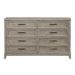 Belmar 8 Drawer Dresser in Washed Taupe and Silver Champagne - Plourde Furniture Co (Caribou, ME)