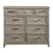 Belmar 9 Drawer Bureau Dresser in Washed Taupe and Silver Champagne - Plourde Furniture Co (Caribou, ME)