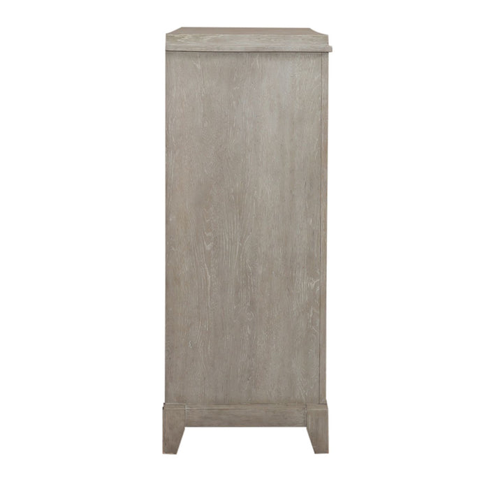Belmar 9 Drawer Bureau Dresser in Washed Taupe and Silver Champagne - Plourde Furniture Co (Caribou, ME)