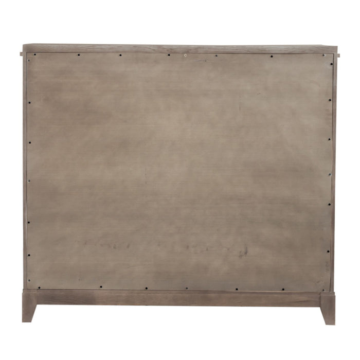 Belmar 9 Drawer Bureau Dresser in Washed Taupe and Silver Champagne - Plourde Furniture Co (Caribou, ME)