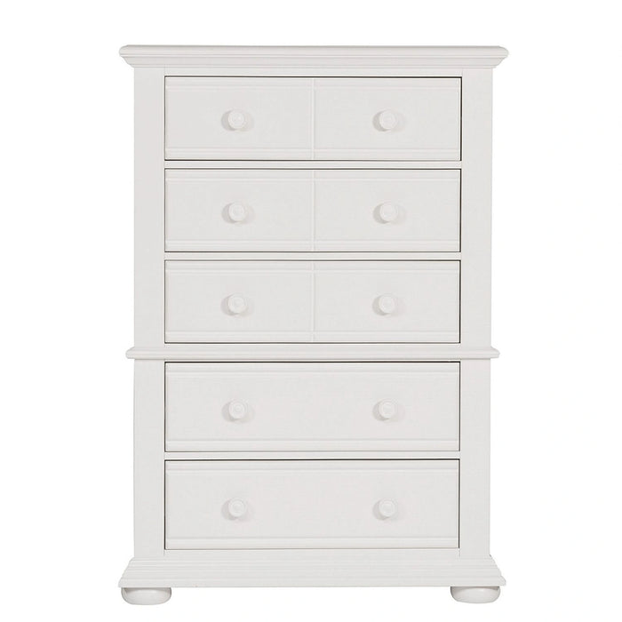 Summer House 5 Drawer Chest in Oyster White image
