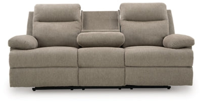 Side-Swipe Reclining Sofa with Drop Down Table - Plourde Furniture Co (Caribou, ME)