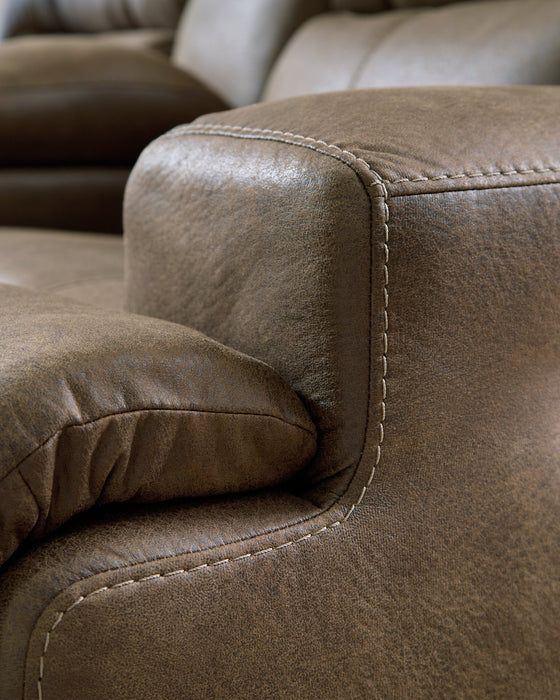Beckley Place Power Reclining Loveseat with Console - Plourde Furniture Co (Caribou, ME)
