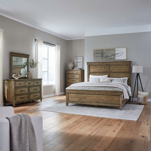 Carolina Park King Panel Bed, Dresser & Mirror, Chest image