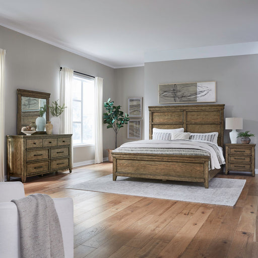 Carolina Park King Panel Bed, Dresser & Mirror, Night Stand image