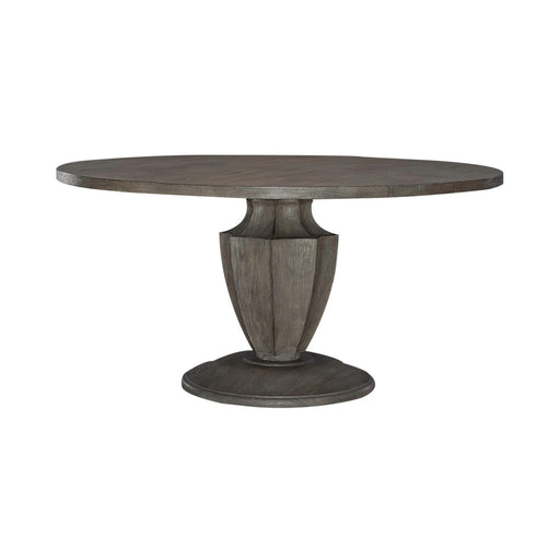 Westfield Round Pedestal Table in Havana Brown - Plourde Furniture Co (Caribou, ME)