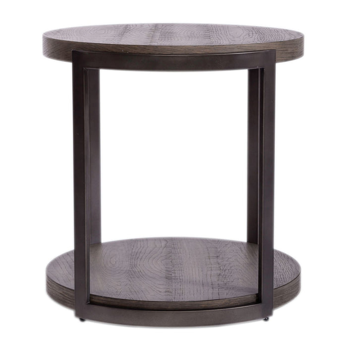 Modern View Round End Table in Gray