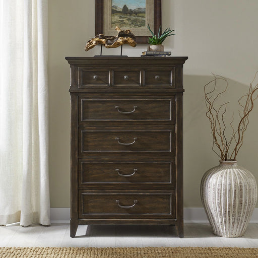 Paradise Valley 5 Drawer Chest in Saddle Brown image