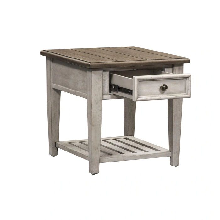 Heartland Drawer End Table in Antique White image