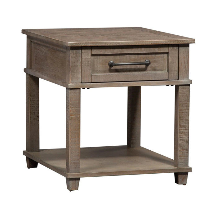 Parkland Falls End Table in Weathered Taupe image