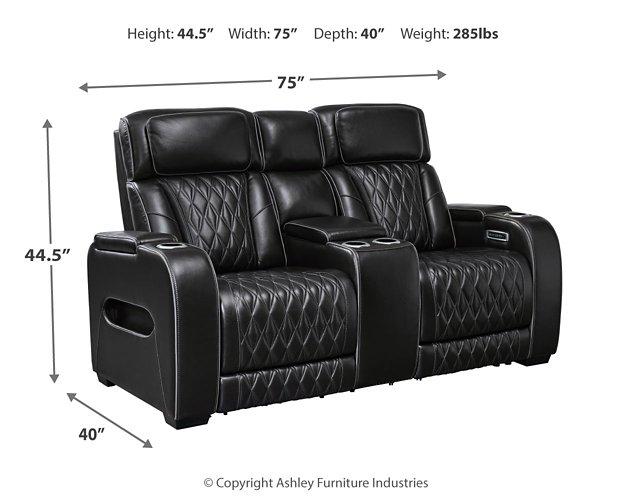 Boyington Power Reclining Loveseat with Console - Plourde Furniture Co (Caribou, ME)