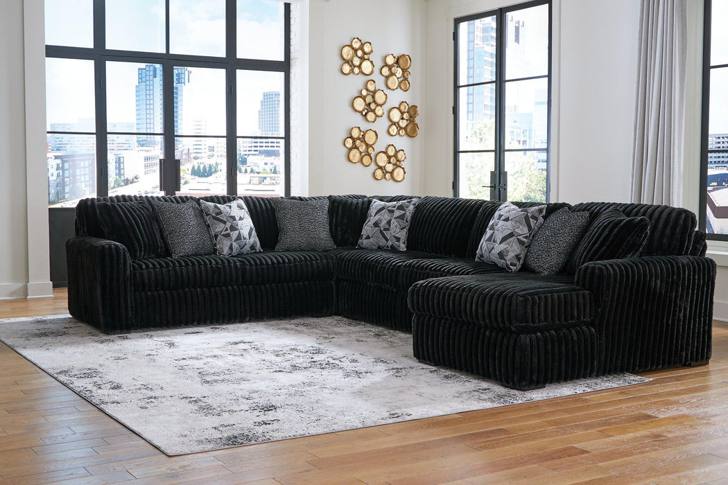 Midnight-Madness Sectional with Chaise - Plourde Furniture Co (Caribou, ME)