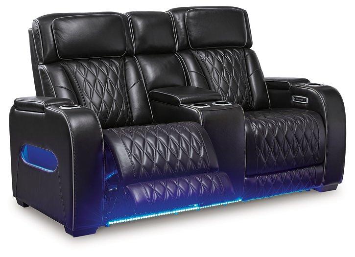 Boyington Power Reclining Loveseat with Console - Plourde Furniture Co (Caribou, ME)