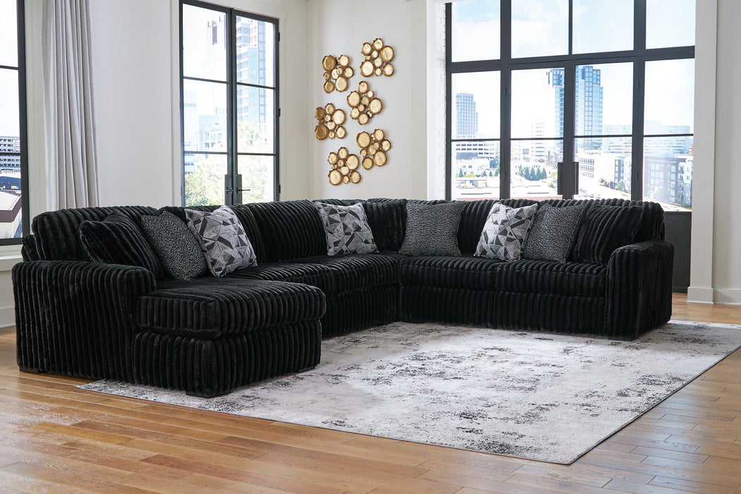Midnight-Madness Sectional with Chaise - Plourde Furniture Co (Caribou, ME)