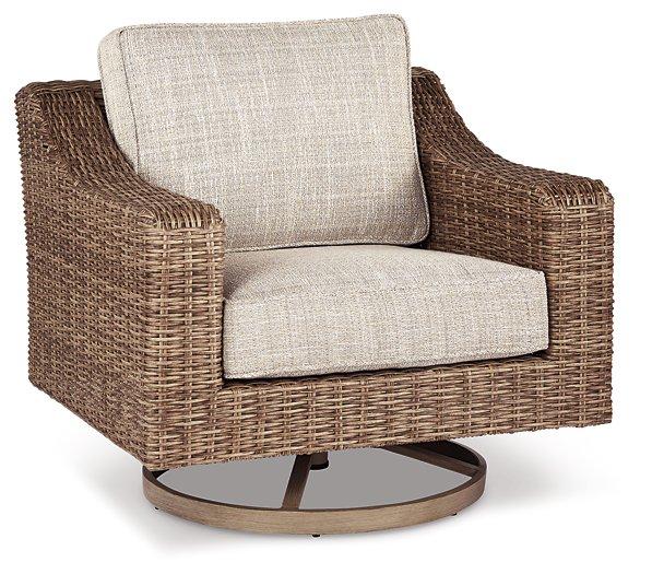 Beachcroft Outdoor Swivel Lounge with Cushion - Plourde Furniture Co (Caribou, ME)