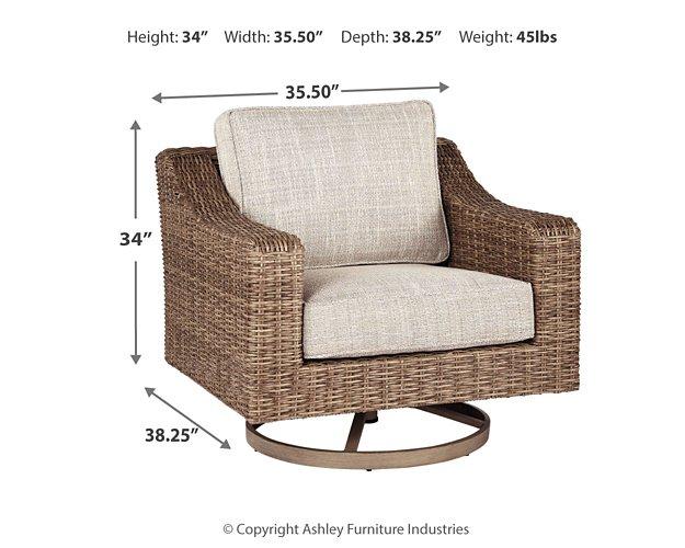 Beachcroft Outdoor Swivel Lounge with Cushion - Plourde Furniture Co (Caribou, ME)