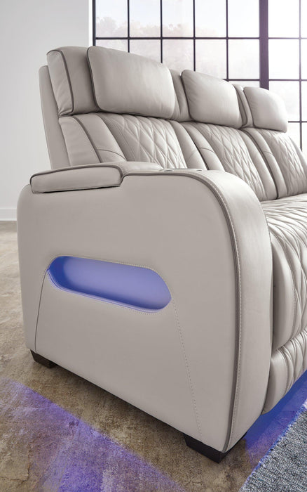 Boyington Power Reclining Loveseat with Console - Plourde Furniture Co (Caribou, ME)