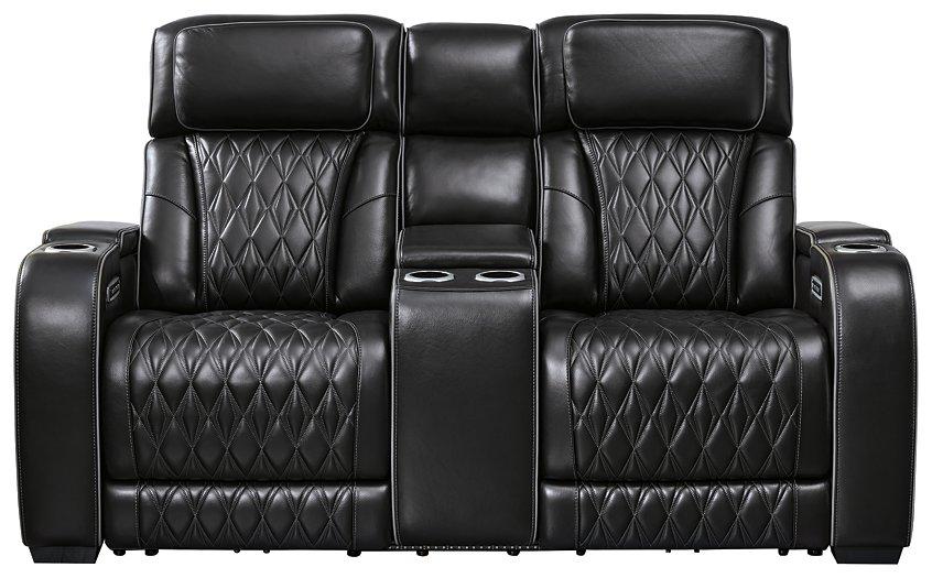 Boyington Power Reclining Loveseat with Console - Plourde Furniture Co (Caribou, ME)