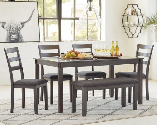 Bridson Dining Table and Chairs with Bench (Set of 6) - Plourde Furniture Co (Caribou, ME)