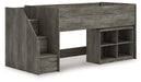 Frandern Loft Bed with Bookcase Storage - Plourde Furniture Co (Caribou, ME)
