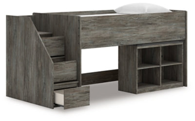 Frandern Loft Bed with Bookcase Storage - Plourde Furniture Co (Caribou, ME)