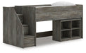 Frandern Loft Bed with Bookcase Storage - Plourde Furniture Co (Caribou, ME)