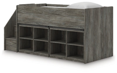 Frandern Loft Bed with Bookcase Storage - Plourde Furniture Co (Caribou, ME)