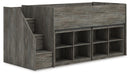Frandern Loft Bed with Bookcase Storage - Plourde Furniture Co (Caribou, ME)