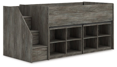 Frandern Loft Bed with Bookcase Storage - Plourde Furniture Co (Caribou, ME)