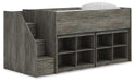 Frandern Loft Bed with Bookcase Storage - Plourde Furniture Co (Caribou, ME)