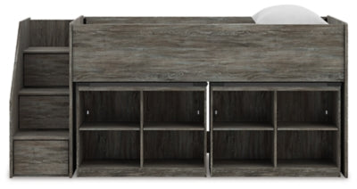 Frandern Loft Bed with Bookcase Storage - Plourde Furniture Co (Caribou, ME)