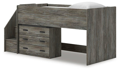 Frandern Loft Bed with Drawer Storage - Plourde Furniture Co (Caribou, ME)