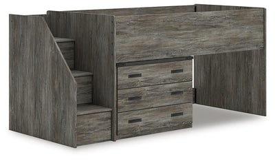 Frandern Loft Bed with Drawer Storage - Plourde Furniture Co (Caribou, ME)