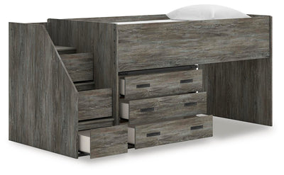 Frandern Loft Bed with Drawer Storage - Plourde Furniture Co (Caribou, ME)