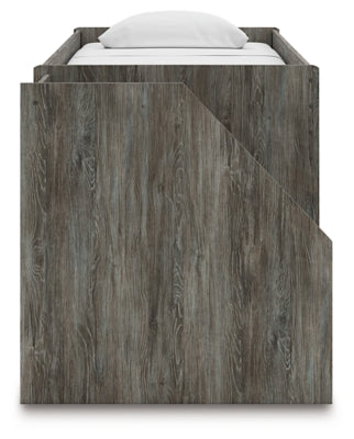 Frandern Loft Bed with Bookcase and Drawer Storage - Plourde Furniture Co (Caribou, ME)