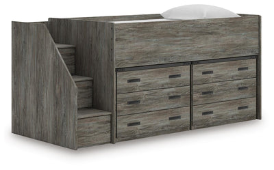 Frandern Loft Bed with Drawer Storage - Plourde Furniture Co (Caribou, ME)