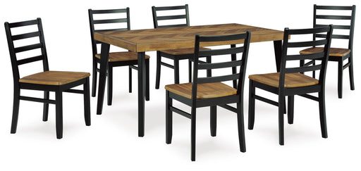 Blondon Dining Table and 6 Chairs (Set of 7) - Plourde Furniture Co (Caribou, ME)