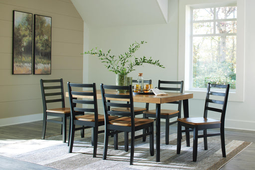 Blondon Dining Table and 6 Chairs (Set of 7) - Plourde Furniture Co (Caribou, ME)
