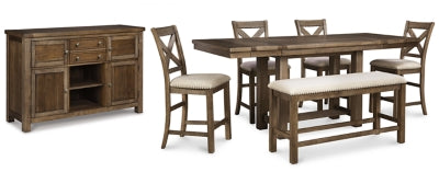 Moriville Counter Height Dining Set - Plourde Furniture Co (Caribou, ME)