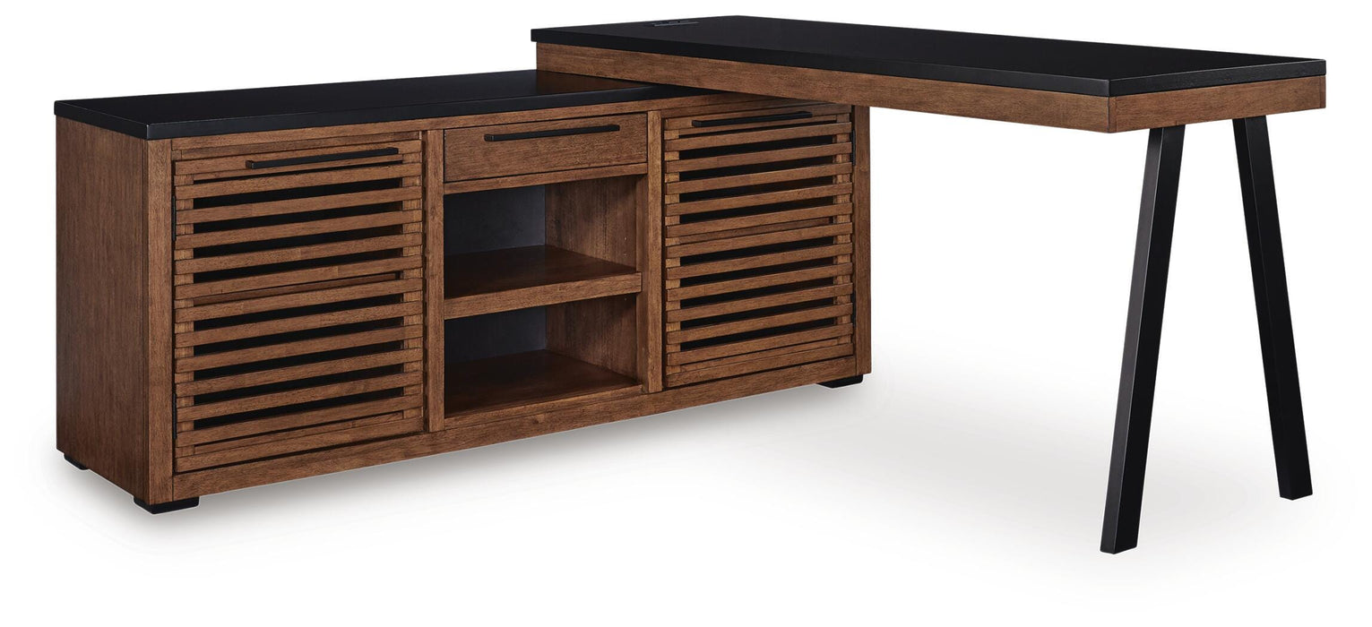 Kallari Credenza with Desk Return - Plourde Furniture Co (Caribou, ME)