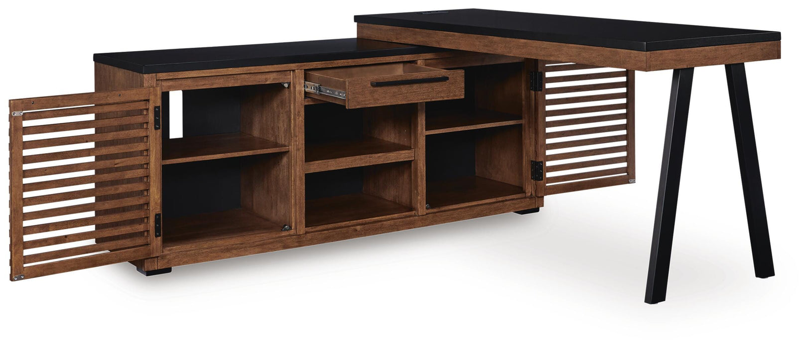 Kallari Credenza with Desk Return - Plourde Furniture Co (Caribou, ME)