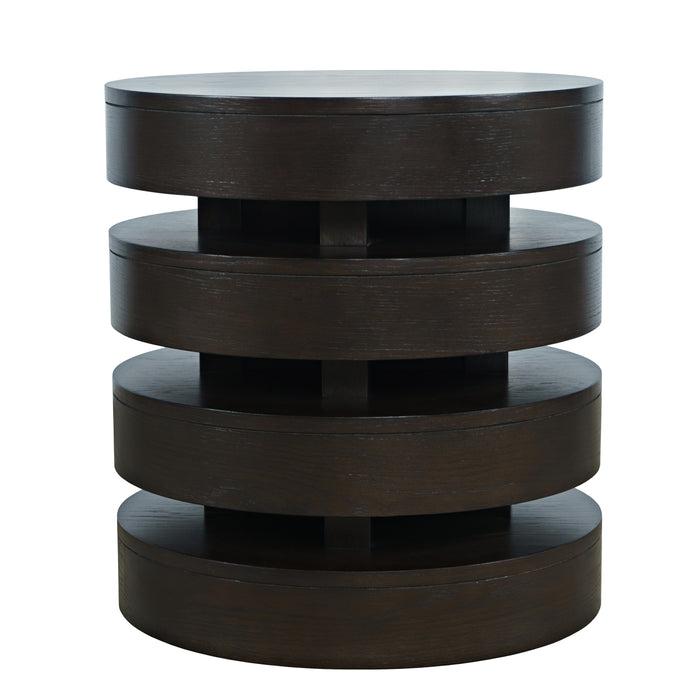 Brix Round End Table-Espresso